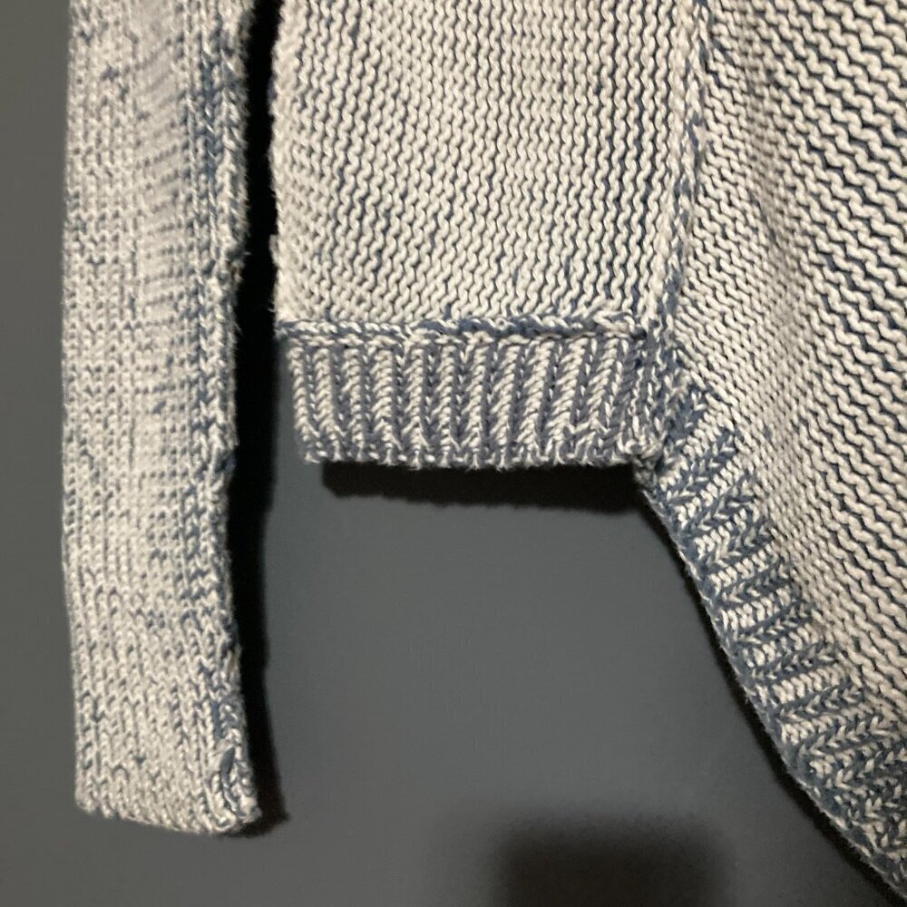 Womens S/M Pure Handknit Blue Asymm Sweater Cardigan Fisherman Hand Made Thick - Picture 12 of 13